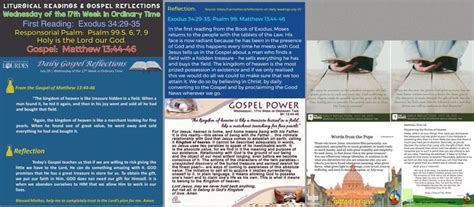 Liturgical Readings Gospel Reflections On Wednesday Of The 17th Week