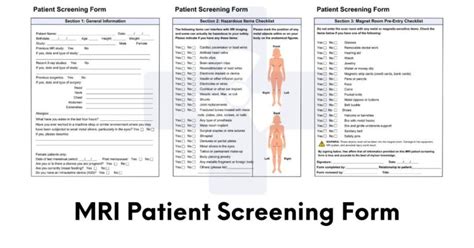 Mri Patient Screening Form Color Version Female