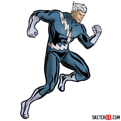How To Draw Quicksilver From Marvel Comics Step By Step