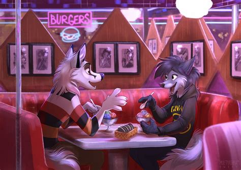 Cafe Date By Multyashka Sweet Furry Drawing Furry Couple Anthro Furry