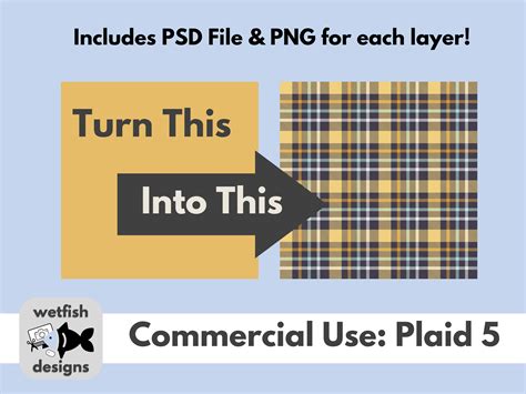 Commercial Use Plaid 5: Includes PSD File and PNG Files for Each Layer