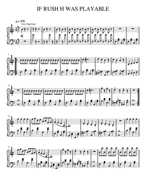 Composed by andrew wrangell edited by samuel dickenson. IF RUSH H WAS ACTUALLY PLAYABLE Sheet music for Piano (Solo) | Musescore.com
