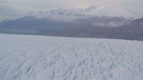 4k Stock Footage Aerial Video Flying Low Over Knik Glacier Tilt Down