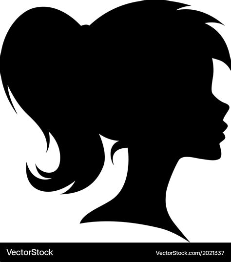 Female Head Silhouette Royalty Free Vector Image
