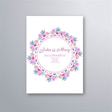 Beautiful Wedding Invitation Decorative Floral Card Template Des 248737