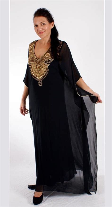 Awesome Black Color Long Sleeve Kaftan Moroccan Kaftan Dress