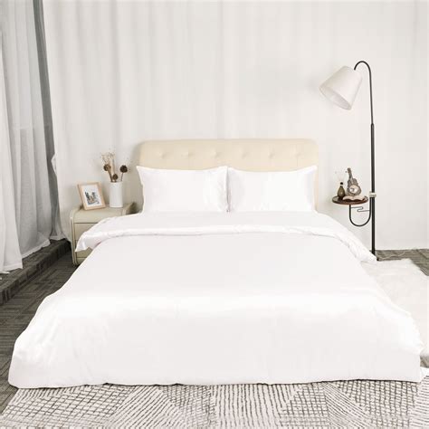 43% off lucia white four. Satin Silk Comforter Duvet Cover Pillowcases Bedding Set ...