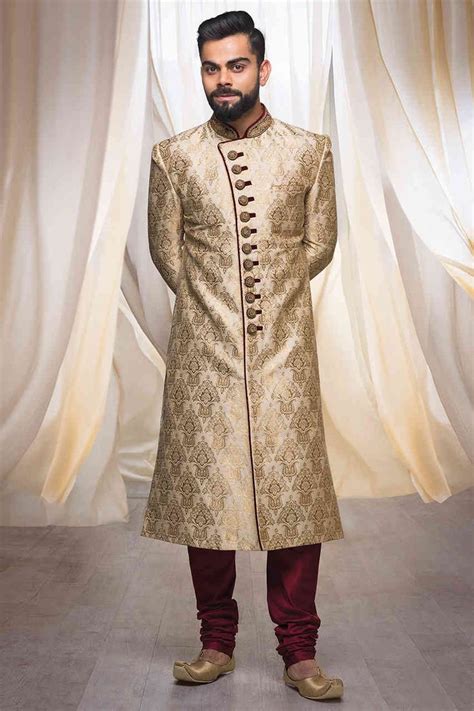 Angrakha Styled Sherwani Perfect For Any Occasion Indian Groom Dress Sherwani For Men Wedding