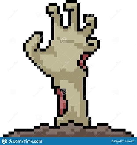 Pixel Zombie With Weapons Cartoon Vector 95991859