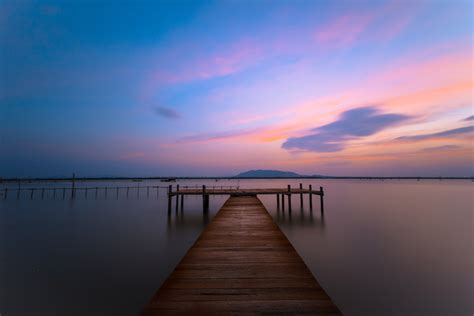 Sunset In The Wooden Dock Stock Photo 02 Free Download