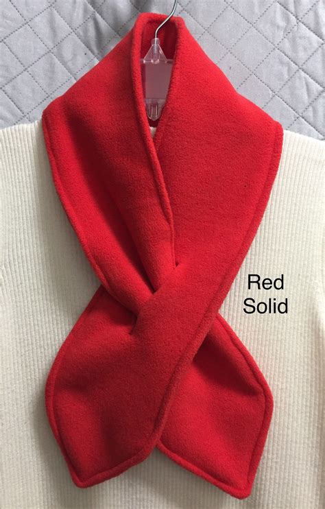 10 Keyhole Scarf Solid Colors Pull Through Double Layer Fleece