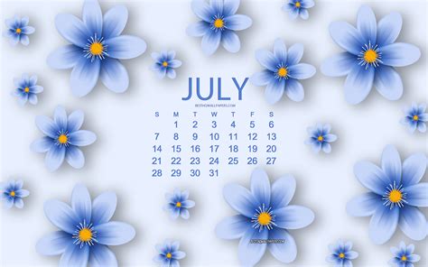 July 2022 Calendar Desktop Background