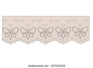 Cotton Lace Eyelet Nude Border Vector 库存矢量图免版税1373155517 Shutterstock