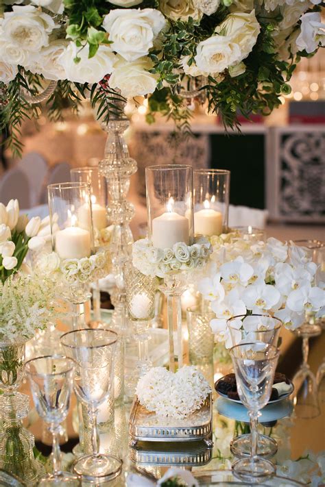 Crystal Centerpiece With Ivory Blooms