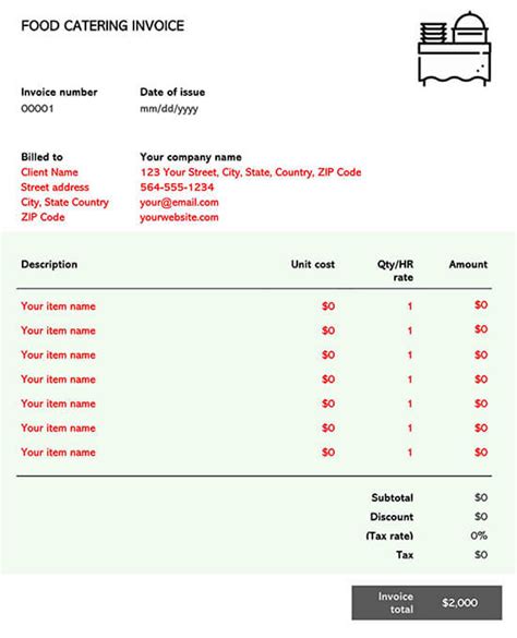 9 Best Catering Invoice Templates For Decor Business