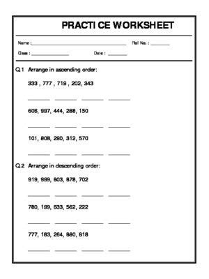 Worksheet of Ascending and Descending Order - 02-Ascending and