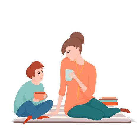 mom and teen son talking illustrations royalty free vector graphics and clip art istock
