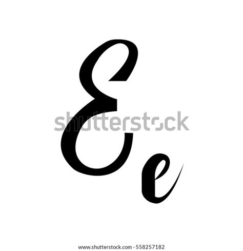 Alphabet Letter E Lettering Calligraphy Manuscript 스톡 일러스트 558257182