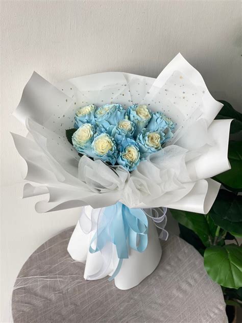 Baby Blue Roses Bouquet Ace Flora