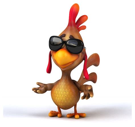 Premium Photo Funny Illustrated Chicken Wearing Sunglasses