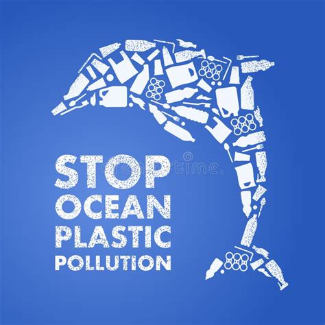 Stop Ocean Plastic Pollution Ecological Poster Skate Fish Composed Of