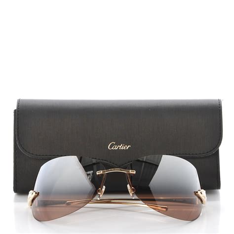 Cartier Panthere De Cartier Aviator Sunglasses Gold 291427