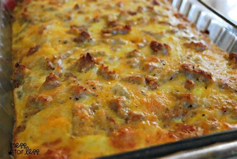 Everything you need for breakfast is in the crock pot. Sausage, Egg and Biscuit Breakfast Casserole - Food Fun Friday - Mess for Less