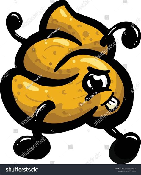 Happy Cartoon Poo Poop Mascot Logo Stock Vector Royalty Free