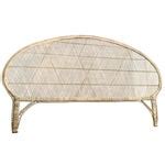 What kind of wood is a wingback headboard made of? Boho Chic Wicker King Headboard | Chairish