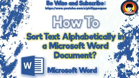 How To Sort Text Alphabetically In A Microsoft Word Document Youtube