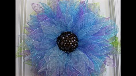 How To Make A Deco Mesh Flower Youtube