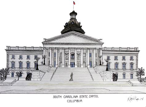 South Carolina State Capitol Drawing By Frederic Kohli Pixels