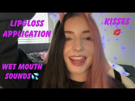 Asmr Lipgloss Application Lipgloss Pumping Kisses Wet Mouth