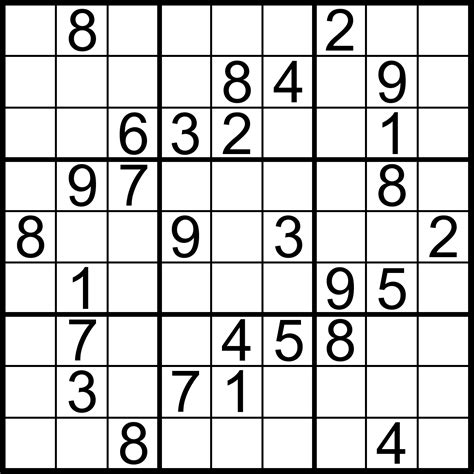 Enter numbers into the blank spaces so that each row, column and 3x3 box contains the numbers 1 to 9 without repeats. Printable Sudoku Puzzles 3X3 | Printable Crossword Puzzles