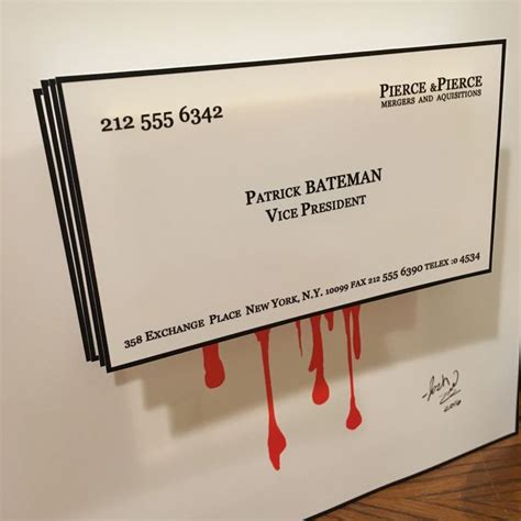 Keep your bone colored business cards with silian rail lettering organized with the american psycho business card case. Patrick Bateman Business Card American Psycho Business ...