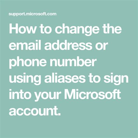 Change The Email Address Or Phone Number For Your Microsoft Account