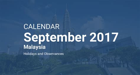 September 2017 Calendar Malaysia
