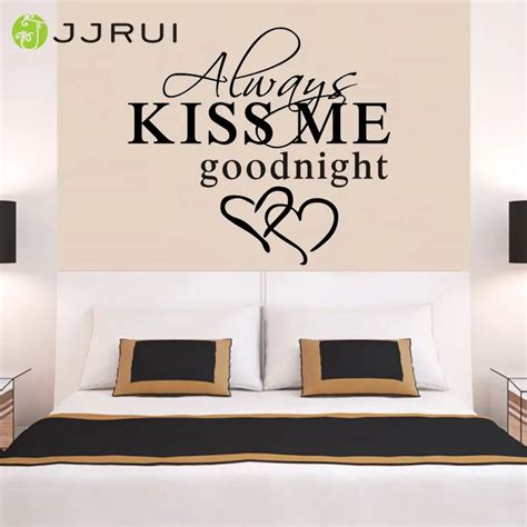 Jjrui Always Kiss Me Goodnight Love Quote Wall Stickers Bedroom Decals Diy Art Decor Home