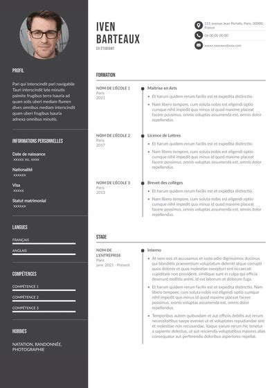 Cv Tudiant Guide Et Exemples De Cv Sans Exp Rience