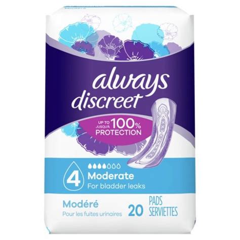 Always Discreet Moderate Incontinence Pads Up To 100 Leak Free