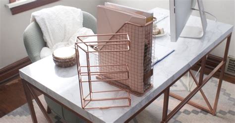 Maybe you would like to learn more about one of these? Office Space // Rose Gold + Marble Desk DIY // Wayfair ...