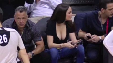 this hot atlanta hawks fan s courtside cleavage is going viral because of course it is maxim