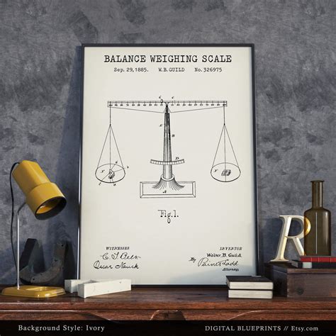 Balancing Scale Patent Print Scales Of Justice Poster Etsy