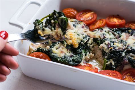 Low Carb Lachs -Spinat-Tomaten Auflauf