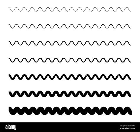 Wavy Line Set Vector Illustrationset Of Curvy Lines Stock Vector Image