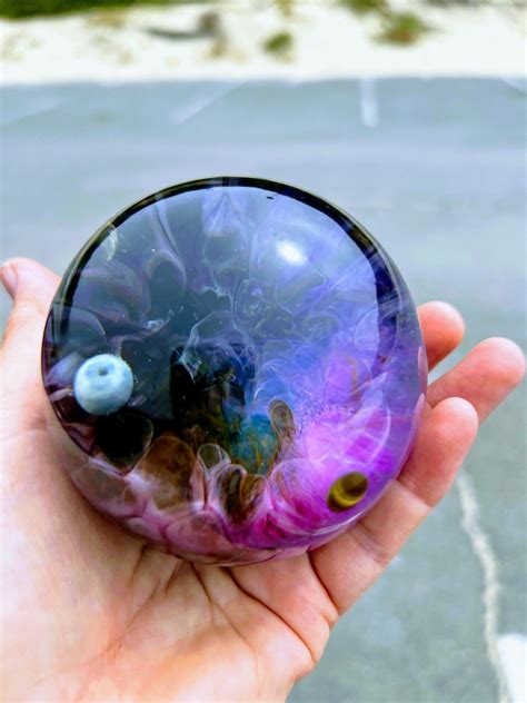 Galaxy Planets Sphere Resin Art Resin Paperweight Sphere Etsy