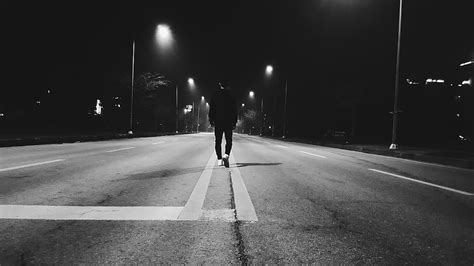 Lonely Man Walking Wallpaper