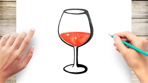 How To Draw Wine Glass Youtube