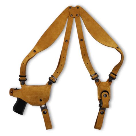 Premium Nubuck Leather Shoulder Holster With Single Mag Carrier Fits