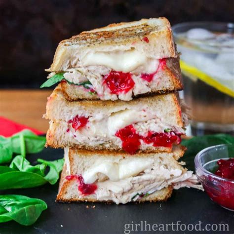 Cheesy Turkey Cranberry Sandwich Girl Heart Food®